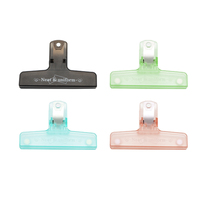 Clips de Plástico Acrílico Transparente Multicolor para Encuadernación, Clips de Papelería para Archivar Páginas, Clips Tipo Bulldog para Material Escolar y de Oficina