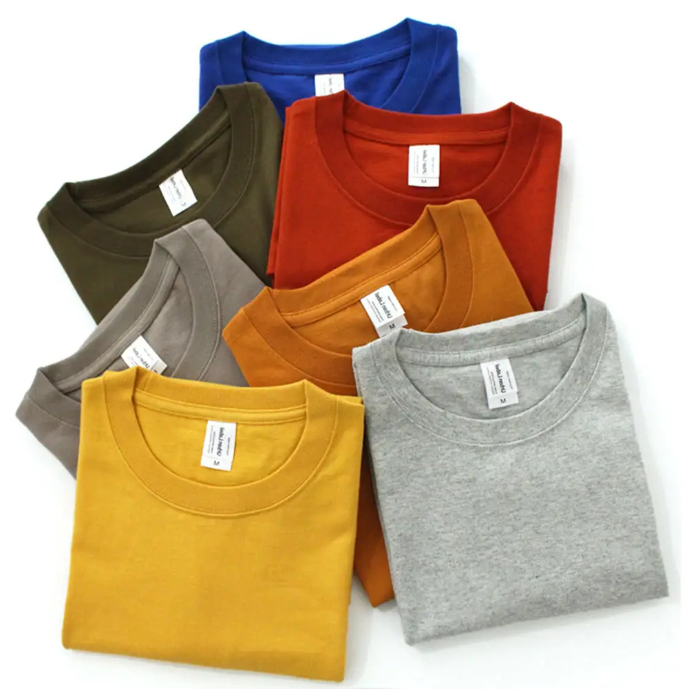 Wholesale Plain Soft Basic White Shirt Mens Tshirt Heavy Thick 100% Cotton 265gsm Many Color Black T Shirt For Men And Unisex