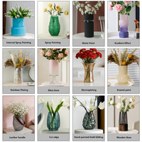 Vase en verre soufflé à la main de luxe, cylindre haut et large, terrarium hydroponique, décoration nordique moderne, vente en gros