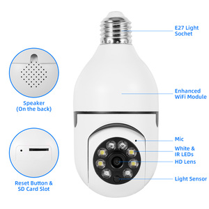 Kerui 2.4G Wifi Không Dây Ánh Sáng Bóng Đèn Máy Ảnh <span class=keywords><strong>2MP</strong></span> Giám Sát <span class=keywords><strong>IP</strong></span> Máy Ảnh Trong Nhà PTZ Máy Ảnh 360 ° Home An Ninh Với 32G Thẻ SD - Product Image 6