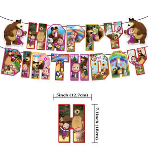 Nuovo arrivo <span class=keywords><strong>Masha</strong></span> Bear Cartoon Film di compleanno in alluminio con palloncino di elio animale per bambini festa di compleanno decorazione palloncino - Product Image 6