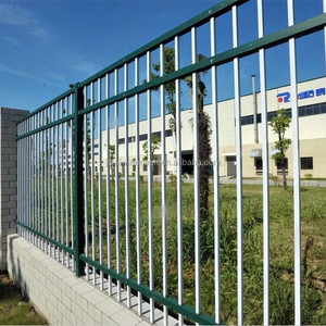 Çelik bahçe çit modern çinko çelik metal kazık çit siyah galvanizli 6x8 güvenlik ferforje düz üst çelik çit panelleri - Product Image 2