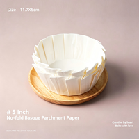 Papier sulfurisé pré-plié pour gâteaux, taille personnalisable, 6 pouces, jetable, pour cheesecake, papier de cuisson pour gâteau basque, 50 pièces