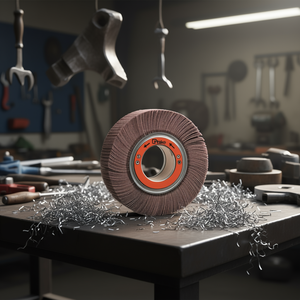 Disque abrasif à lamelles en corindon 250x50x100 mm avec trou pour le meulage du métal - Product Image 3