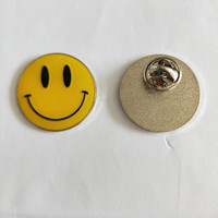 Happy Fun Smile Yellow Smile Face Enamel Gloss Pin Badge