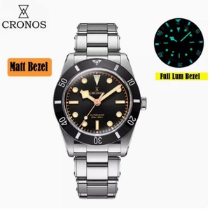 Reloj Automático CRONOS para Hombre, 37 mm, Reloj de Pulsera Mecánico, Zafiro, Sumergible 20 ATM, Luminoso BGW-9, Bisel de Cerámica PT5000 SW200 - Product Image 1