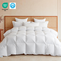 Couette de luxe en plumes d'oie, insert de couette toutes saisons en duvet d'oie, ultra doux, en coton, pour lit d'hôtel