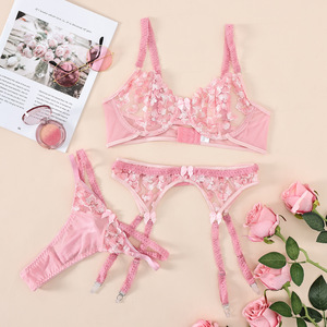 NEW Floral Erotic Lingerie Lace Embroidery Underwear Fancy Costume Nighty for Bra and Panty Set - Product Image 6