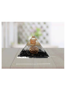 Pirámide de Cristal de Turmalina Negra con Orgón de Selenita y Bobina Curativa, Pirámide de Protección EMF Natural para Decoración del Hogar y Oficina - Product Image 2