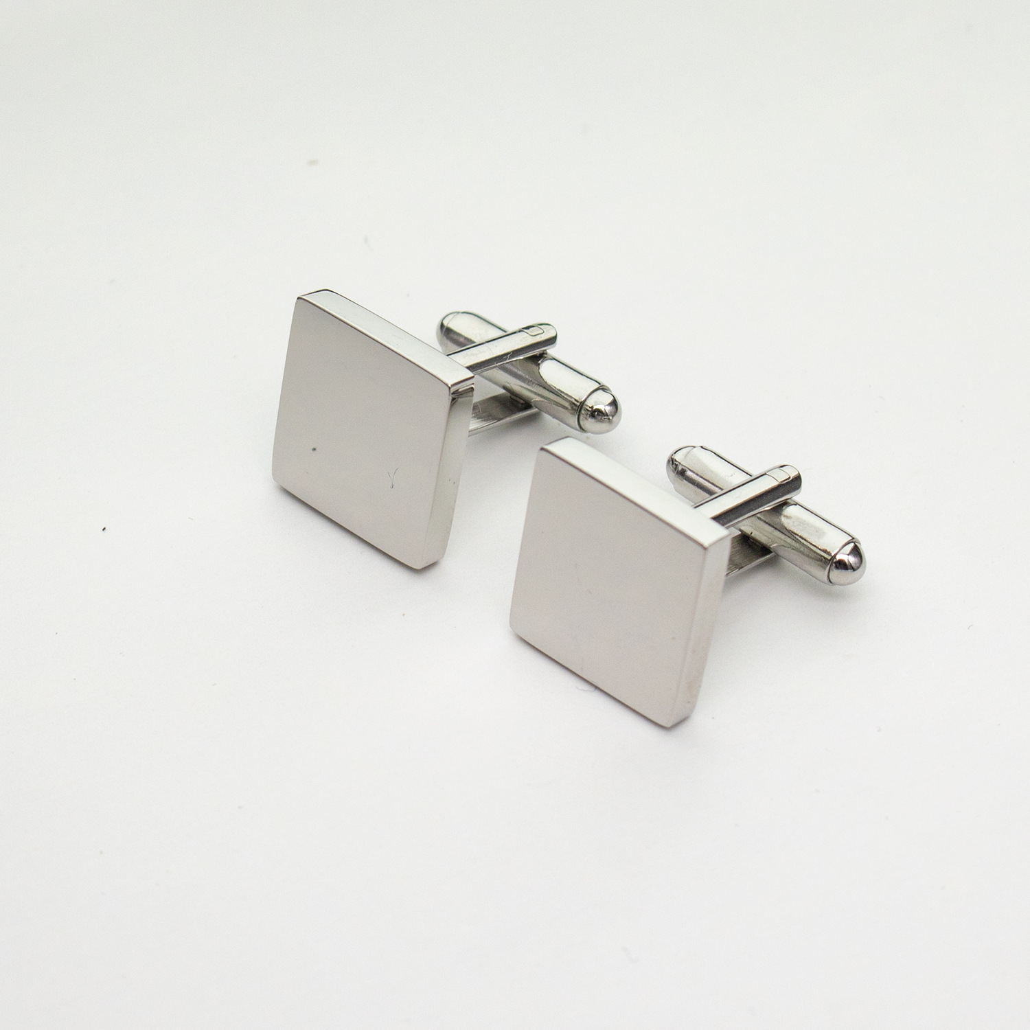 Boutons de manchette carrés argentés 16*16mm 1prs
