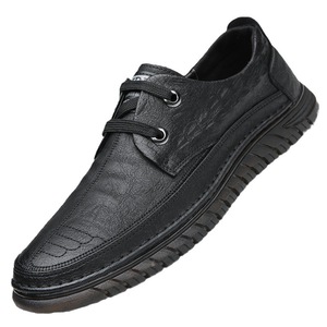 Chaussures habillées en cuir pour hommes à bout rond et lacets, idéales pour le bureau et les occasions décontractées, avec semelle en caoutchouc antidérapante pour l'automne - Product Image 5