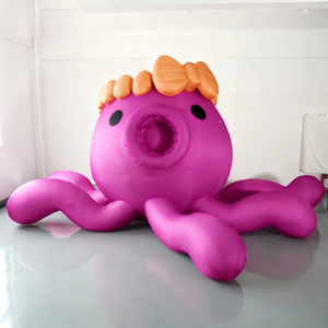 Logo gonflable personnalisé, dessin animé, calmar, pieuvre, vie marine, décoration pour aquarium, centre commercial, affichage esthétique commercial - Product Image 2