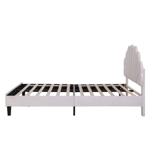 Soft Style Flower Pattern Velvet Upholstered <b>Platform</b> <b>Bed</b> <b>with</b> <b>Storage</b> Headboard Bedroom Furniture for Living Room - Product Image 6