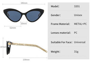 <span class=keywords><strong>Gafas</strong></span> de Sol de Moda <span class=keywords><strong>para</strong></span> <span class=keywords><strong>Mujer</strong></span>, Estilo Ojo de Gato 2022, Montura con Cadena Dorada, Diseño de Rayas de Zebra, Forma Triangular - Product Image 4