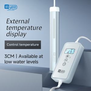 YEE pabrik grosir 25W logam akuarium tangki pemanas air tangki ikan celup listrik batang pemanas dengan tampilan Digital - Product Image 1