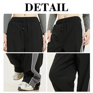 KingSen Unisex Contrast Paneled Sweatpants <b>Drawstring</b> Elastic Waist Casual <b>Trousers</b> Color Block Loose Straight Leg Track Pants - Product Image 6