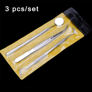 3-Mảnh Thép Không Gỉ Probe Scaler Lưỡi Cạo Miệng Gương Kẹp Nha Khoa Vệ Sinh Răng Miệng Nha Sĩ Công Cụ Thiết Lập Cụ - Product Image 3
