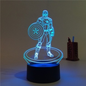 Neue LED benutzer definierte Foto kreative <span class=keywords><strong>3D</strong></span>-Illusion Anime Acryl Tisch Schreibtisch Lampen Basis Kinder Home Decor Nachtlichter - Product Image 4
