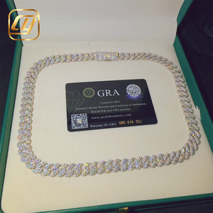 Cadena de Eslabones Cubanos Miami de Plata de Ley 925 con Moissanita VVS y Diamantes de 10 mm, Estilo Hip Hop, Collar Iced Out Buss Down - Product Image 5
