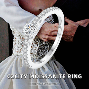 Silver S925 <b>Iced</b> Out Moissanite Woman Vintage Wedding Engagement for Certified Pave Setting Jewelry <b>Ring</b> - Product Image 2