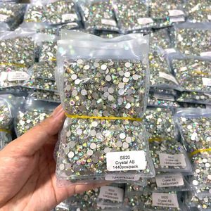 Selina kristal putih AB paket besar berlian buatan bagian belakang datar-kaca kristal kristal Strass untuk seni kuku & casing ponsel dekorasi DIY - Product Image 4