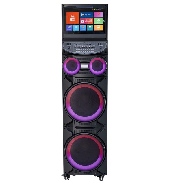 Intelligent Touch Screen Karaoke Sound System Colorful LED Lights Portable Karaoke Machine