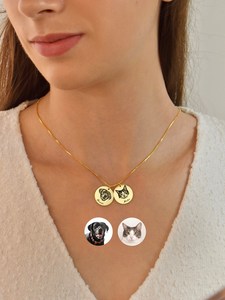 <span class=keywords><strong>Collier</strong></span> Tendance <span class=keywords><strong>Personnalisé</strong></span> avec Portrait d'Animal, Nom Gravé, Photo de <span class=keywords><strong>Chat</strong></span> ou Chien, Cadeau Commémoratif pour Amoureux des Animaux, en Acier Inoxydable - Product Image 2