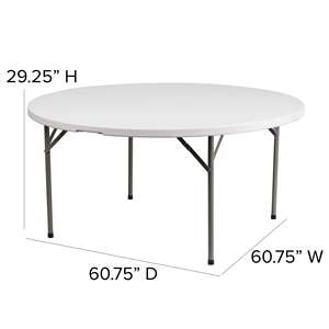 Mobilier d'extérieur personnalisé <span class=keywords><strong>Table</strong></span> <span class=keywords><strong>ronde</strong></span> <span class=keywords><strong>pliante</strong></span> portable pliable en plastique de <span class=keywords><strong>60</strong></span> pouces <span class=keywords><strong>Table</strong></span> de cuisine pour le restaurant, le camping et la randonnée - Product Image 3