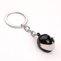 Porte-clés créatif en métal en forme de casque de moto, décoration de casque de sécurité, pendentif pour clés de voiture