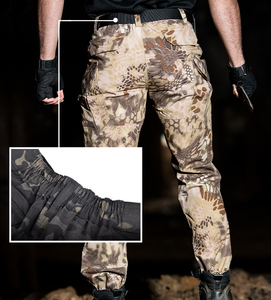 Celana kargo Camo pria, celana panjang olahraga saku kamuflase pinggang sedang modis kualitas tinggi - Product Image 5