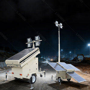 Tour LED mobile solaire portable avec générateur intégré pour l'<span class=keywords><strong>éclairage</strong></span> d'urgence des sites éloignés en extérieur, facile à déplacer - Product Image 1