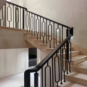 Lan can cầu thang hiện đại, tay vịn cầu thang hiện đại, tay vịn cầu thang, tay vịn thép hình vuông, phụ kiện tay vịn - Product Image 5
