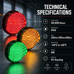 Modules de feux de signalisation routière LED personnalisés à haute luminosité de 200 mm, 300 mm et 400 mm pour les avertissements de sécurité routière - Product Image 1