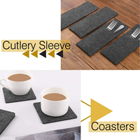 Napperons personnalisés d'usine napperons de Table à manger pour napperons de Table de cuisine ensemble de 6 tapis de Table carrés en feutre et sous-verres