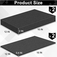 4 feuilles de mousse noire pour emballage artisanal, mousse pour étui de pistolet, éponge pré-découpée, inserts en mousse pour boîte à outils