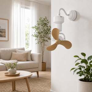 Ventilador de Techo/Pared Pequeño, Vintage, Decorativo, Oscilante, con Control Remoto, WiFi, App Tuya, Sin Luz - Product Image 1