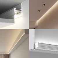 1m 2m 3m Profilé en aluminium encastré à LED sans garniture pour cloisons sèches pour plafond en plaques de plâtre