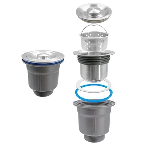 new 110/114/140mm sink plug ss201/304 with sink strainer sink siphon Catch food debris before clogging your drain pipe