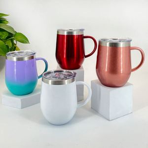 12Oz Double Wall Vacuum Insulated Stainless Steel Luxury Tumbler with Lid Customizable Belly Shape - Product Image 4