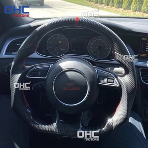 Volant en fibre de carbone véritable pour <span class=keywords><strong>Audi</strong></span> RS3 A5 RS5 RS7 RSQ3 S5 S4 2012-2016/ RS4 RS6 2013-2018/ S3 2016-2021 avec garniture – Stock USA - Product Image 6