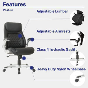 <span class=keywords><strong>Chaise</strong></span> de <span class=keywords><strong>bureau</strong></span> exécutive Anji, élégante, moderne, confortable, <span class=keywords><strong>ergonomique</strong></span>, entièrement en cuir PU, la moins chère, avec finition diamant, noire - Product Image 5