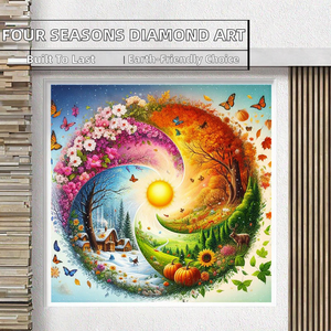 Kit de Pintura de Diamantes 5D con Paisaje Yin Yang de Cuatro Estaciones, Taladro Completo <span class=keywords><strong>AB</strong></span>, Arte de Gemas de Resina, Regalo de Navidad y Cumpleaños para Adultos - Product Image 2