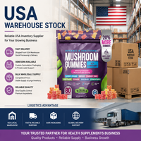 80 Gummies aux Champignons et Ashwagandha – Formule Multi-Champignons pour la Concentration, la Clarté, l'Énergie et la Santé Immunitaire – Dropshipping