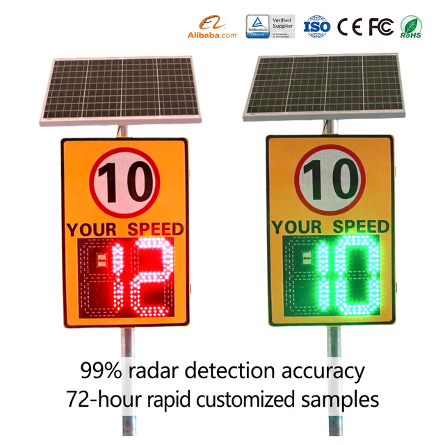 Hight Quality LED Display Portable Traffic Radar Speed Sign Rader Speed Detector Solar Radar Sensor Speed Limit Signs