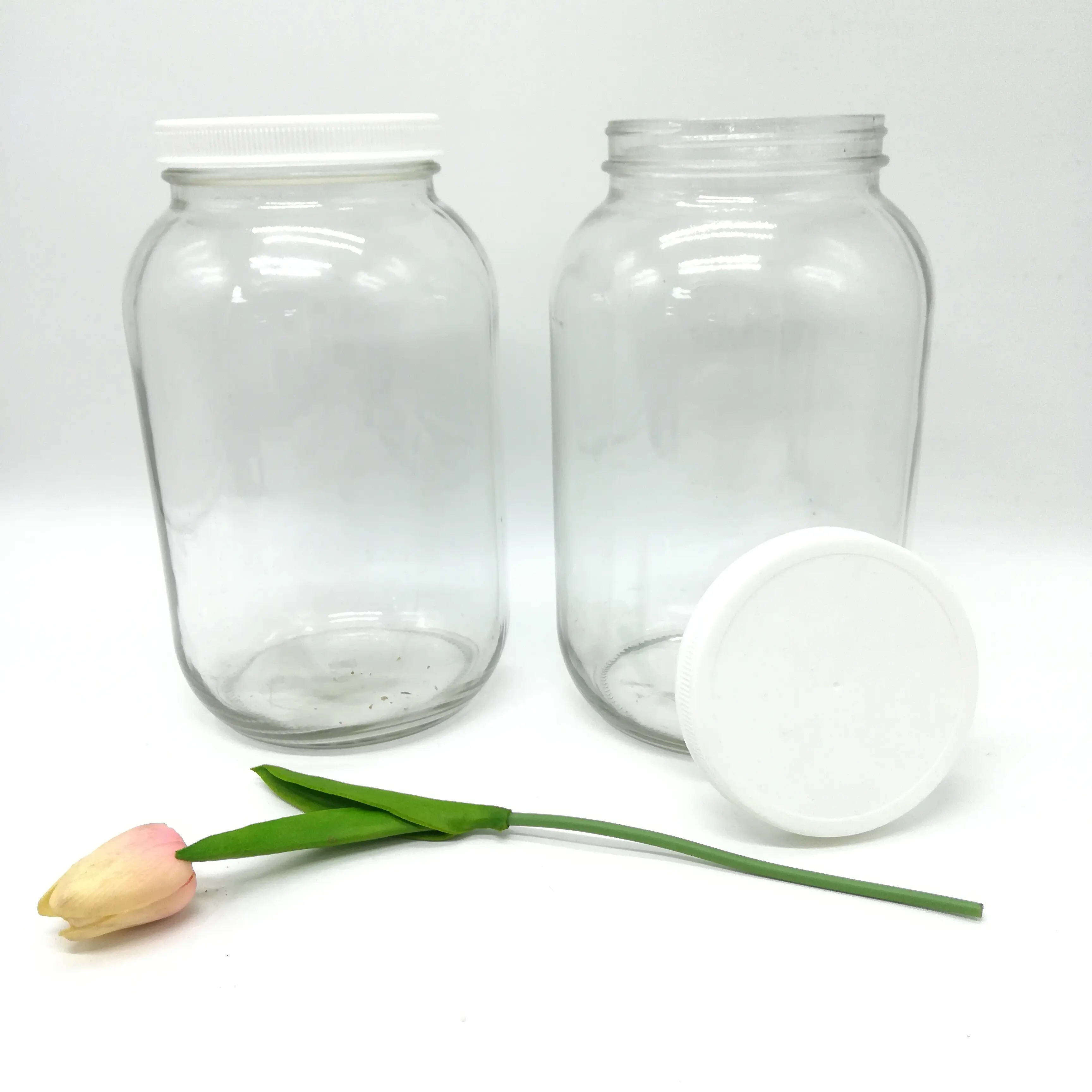 4L de vidrio de botella de boca ancha 1 galón tarro de cristal con tapa de mason jar fabricante