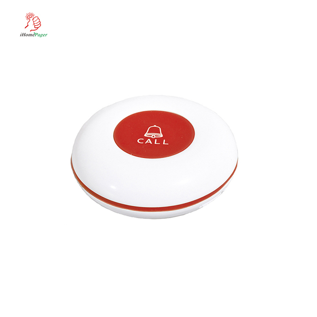 Cheap and Discount Wireless 433.92Mhz White Round Single Key Restaurant Service Table Waiter Caller