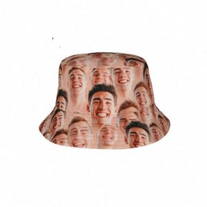 Customizable 1pc Alien Fisherman Bucket Hat Breathable Sun Protection With Logo Photo Printing Pattern Types Cartoon and <b>Leaf</b> - Product Image 2