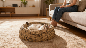 All-season huisdier rotan ecologisch comfortabel huisdierhuis comfortabel bed voor harige vrienden wilgenhouten katentuinhuis - Product Image 3