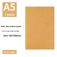Cahier d'exercices en papier kraft cousu au format A5 personnalisé, 60 feuilles de cahiers de composition imprimés pour étudiants