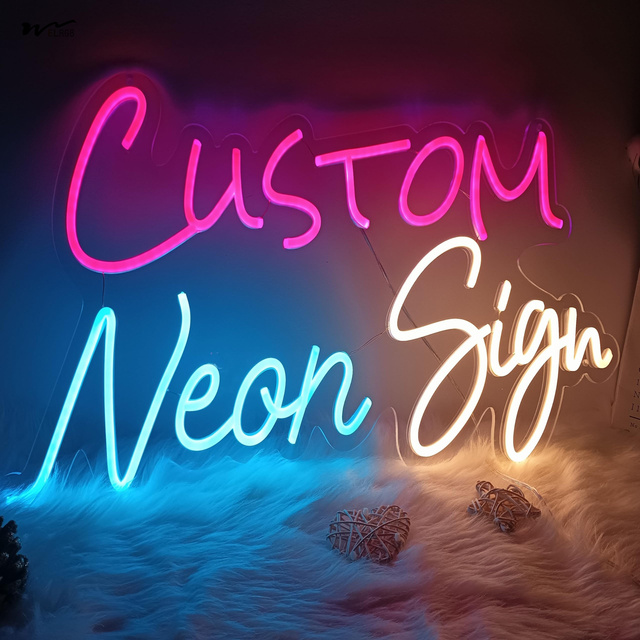 Customizable Smart LED Light Strings Neon Sign Remote Control 10 Colors 20 Fonts Wall Mount Birthday Wedding Party Landscape